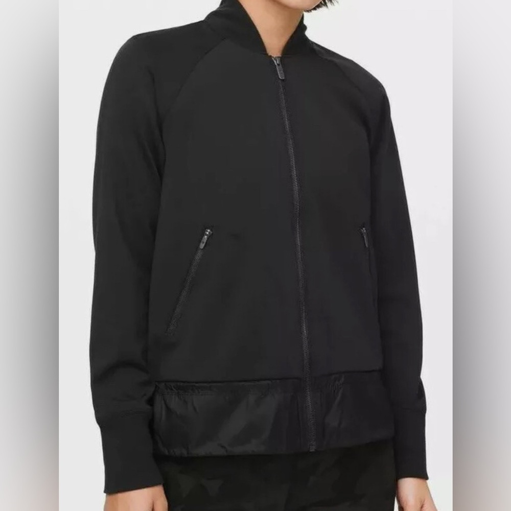 Lululemon Bomber Jacket Womens L Swept Along Drawstring Cinch to Ruffle Waist